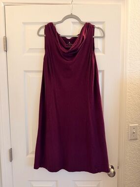 Royal Robbins Women's Sleeveless burgundy maroon cowl neck dress